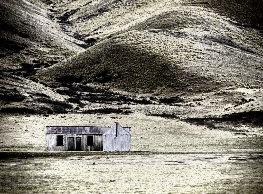 McKnight's Cook House and hut Maniototo, Central Otago.